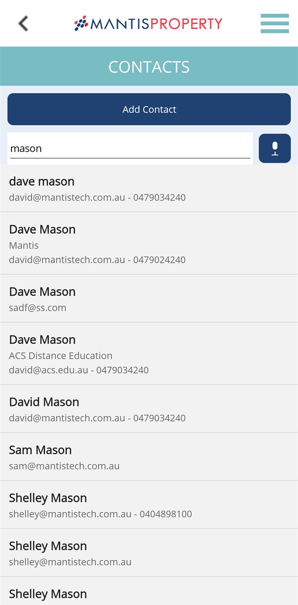 Mantis Sales contacts