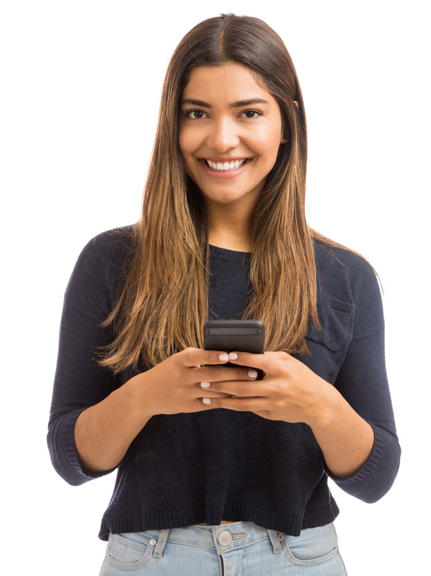 Tenant using her phone